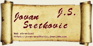 Jovan Sretković vizit kartica